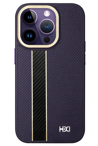 Fuchsia iPhone 14 Pro ile Uyumlu Kılıf HBC-163 Times Kapak - Derin Mor ürün görseli 1