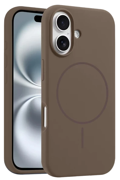 Fuchsia iPhone 16 Plus ile Uyumlu Kılıf Jully Kablosuz Şarj Özellikli Kapak - Kahverengi ürün görseli 1