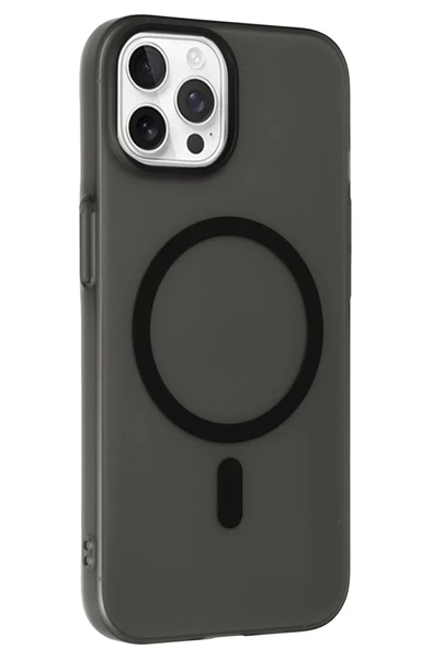 Fuchsia iPhone 14 Pro Max ile Uyumlu Tuna PC Slim Kablosuz Şarj Özellikli Kapak - Siyah ürün görseli 1