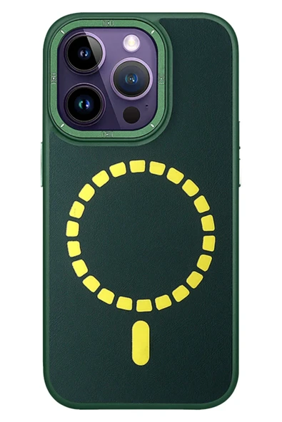 Fuchsia iPhone 14 Pro ile Uyumlu Kılıf HBC-156 Forum Magneticsafe Kapak - Koyu Yeşil ürün görseli 1