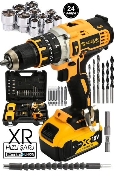 ASSUR DARBELİ 13 MM ÇELİK MANDREL 2 BATARYALI 1 ŞARJ CİHAZLI ürün görseli 1