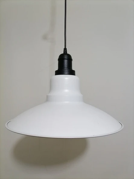 RİOLİGHT RETRO BEYAZ İÇİ BEYAZ TEKLİ METAL SARKIT ÇAP: 37CM ürün görseli 1