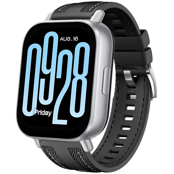 Redmi Watch 5 Active Redmi 5 Lite ile Uyumlu Metal Tokalı Dikiş Detaylı Şık Dokuma Silikon Kordon  Siyah ürün görseli 1