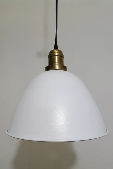 RİOLİGHT RETRO BEYAZ İÇİ BEYAZ TEKLİ METAL SARKIT ÇAP: 28CM ürün görseli 1