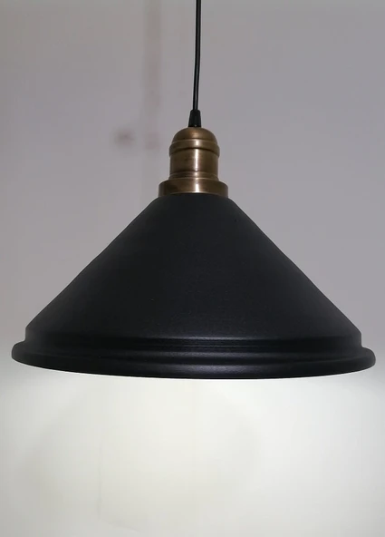 RİOLİGHT RETRO SİYAH İÇİ BEYAZ TEKLİ METAL SARKIT ÇAP: 33CM ürün görseli 1