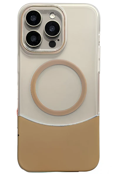 Fuchsia iPhone 16 Pro Max ile Uyumlu Velar Kablosuz Şarj Özellikli Kapak - Çöl Titanyum ürün görseli 1