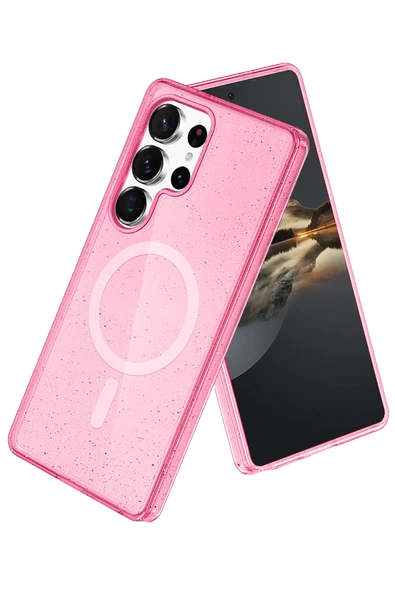 Fuchsia Samsung Galaxy S25 Ultra ile Uyumlu Star Kablosuz Şarj Özellikli Kapak - Pembe ürün görseli 1
