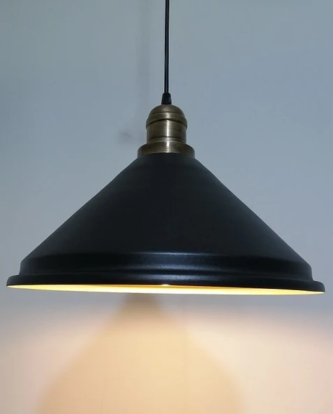 RİOLİGHT RETRO SİYAH İÇİ GOLD TEKLİ SARKIT ÇAP: 33CM ürün görseli 1