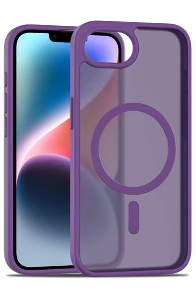 Fuchsia iPhone 16E ile Uyumlu Jota Kablosuz Şarj Özellikli Kapak - Derin Mor ürün görseli 1