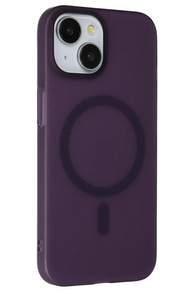 Fuchsia iPhone 15 ile Uyumlu Plus Tuna PC Slim Kablosuz Şarj Özellikli Kapak - Derin Mor ürün görseli 1