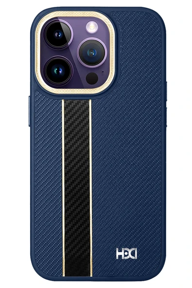 Fuchsia iPhone 15 Pro ile Uyumlu Kılıf HBC-163 Times Kapak - Lacivert ürün görseli 1