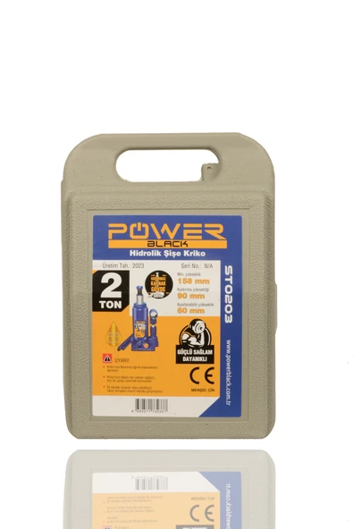 POWER BLACK Germany Çelik Şase 2 Ton Kapasiteli Araç Krikosu 2 Yıl Garantili Çantalı ürün görseli 1