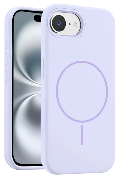 Fuchsia iPhone 16E ile Uyumlu Kılıf Jully Kablosuz Şarj Özellikli Kapak - Lila ürün görseli 1