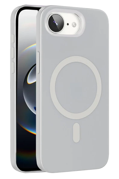 Fuchsia iPhone 16E ile Uyumlu Tuna PC Slim Kablosuz Şarj Özellikli Kapak - Şeffaf ürün görseli 1