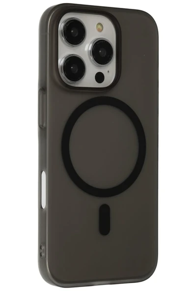 Fuchsia iPhone 16 Pro ile Uyumlu Tuna PC Slim Kablosuz Şarj Özellikli Kapak - Siyah ürün görseli 1