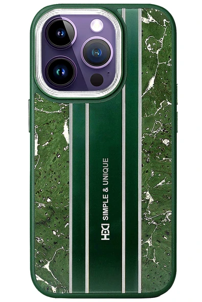 Fuchsia iPhone 15 Pro ile Uyumlu Kılıf HBC-188 Astra Kapak - Koyu Yeşil ürün görseli 1
