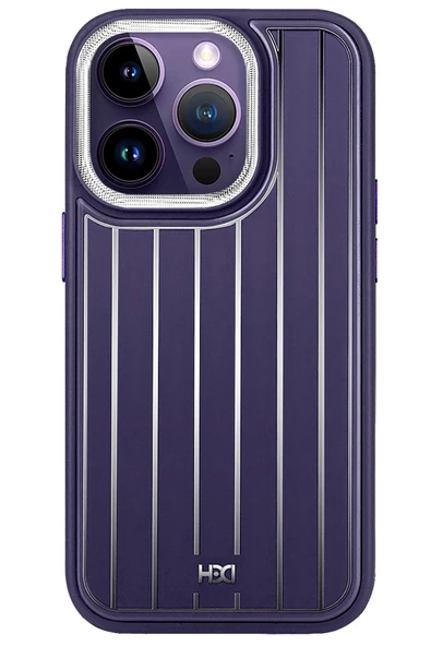 Fuchsia iPhone 13 Pro Max ile Uyumlu Kılıf HBC-190 Kolaj Kapak - Derin Mor ürün görseli 1