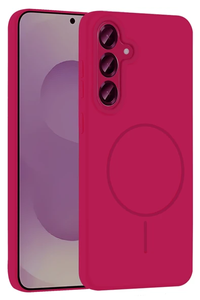 Fuchsia Samsung Galaxy S25 ile Uyumlu Plus Kılıf Jully Kablosuz Şarj Özellikli Kapak - Fuşya ürün görseli 1