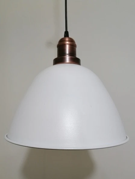 RİOLİGHT RETRO BEYAZ İÇİ BEYAZ TEKLİ METAL SARKIT ÇAP: 28CM ürün görseli 1