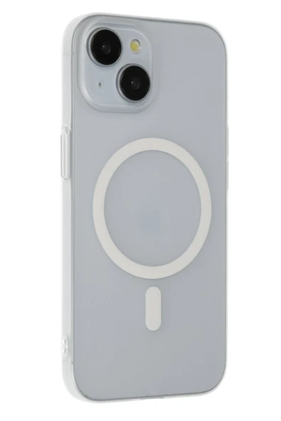 Fuchsia iPhone 15 ile Uyumlu Plus Tuna PC Slim Kablosuz Şarj Özellikli Kapak - Şeffaf ürün görseli 1
