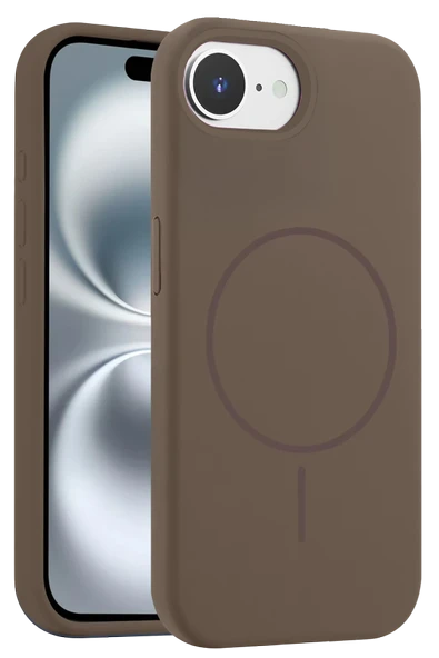 Fuchsia iPhone 16E ile Uyumlu Kılıf Jully Kablosuz Şarj Özellikli Kapak - Kahverengi ürün görseli 1