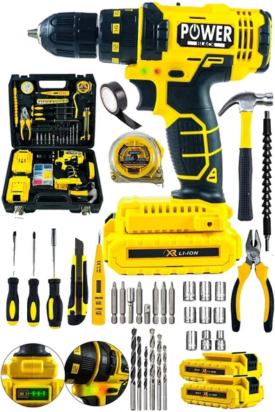 POWER BLACK GERMANY POWER BLACK 30 PARÇALI ULTRA LÜKS MEN 12 V 1,5 AH ÇİFT BATARYALI MATKAP ürün görseli 1