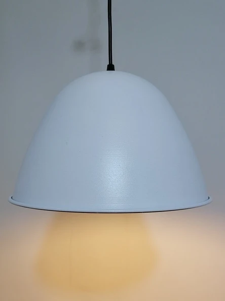 RİOLİGHT RETRO BEYAZ İÇİ BEYAZ TEKLİ METAL SARKIT ÇAP: 28CM ürün görseli 1