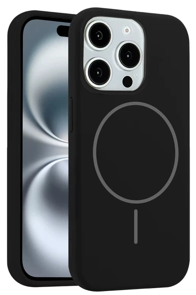 Fuchsia iPhone 14 Pro Max ile Uyumlu Kılıf Jully Kablosuz Şarj Özellikli Kapak - Siyah ürün görseli 1