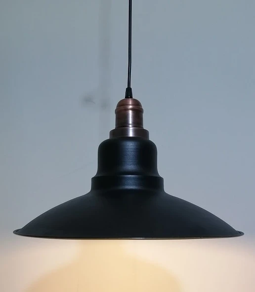 RİOLİGH RETRO SİYAH İÇİ GOLD TEKLİ METAL SARKIT ÇAP: 37CM ürün görseli 1