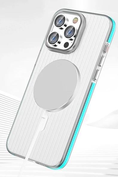 iPhone 16 Pro Max Line Magneticsafe Kapak - Turuncu - Resim 10