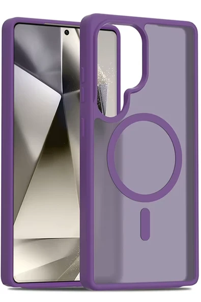 Fuchsia Samsung Galaxy S25 Ultra ile Uyumlu Jota Kablosuz Şarj Özellikli Kapak - Derin Mor ürün görseli 1