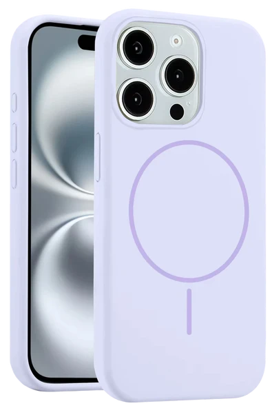 Fuchsia iPhone 15 Pro Max ile Uyumlu Kılıf Jully Kablosuz Şarj Özellikli Kapak - Lila ürün görseli 1
