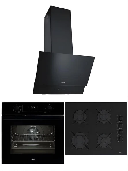 Teka Chef 5 Siyah Ankastre Set (GBE 64002 Ocak + HAK 625 Fırın + ATV 60.3 M Davlumbaz) ürün görseli 1