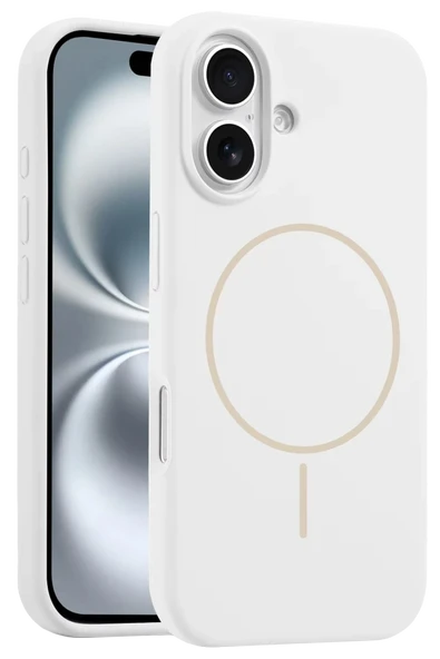 Fuchsia iPhone 16 Plus ile Uyumlu Kılıf Jully Kablosuz Şarj Özellikli Kapak - Beyaz ürün görseli 1