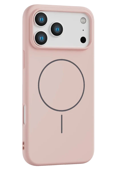Fuchsia iPhone 17 Pro ile Uyumlu Jully Kablosuz Şarj Özellikli Kapak - Pudra ürün görseli 1