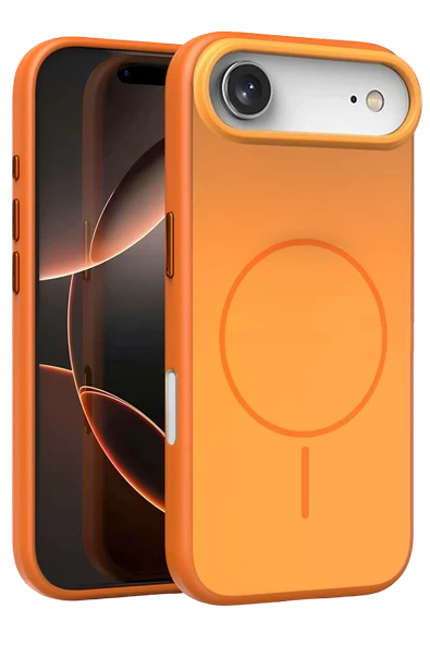 Fuchsia iPhone 17 Air ile Uyumlu Neva Kablosuz Şarj Özellikli Kapak - Turuncu ürün görseli 1