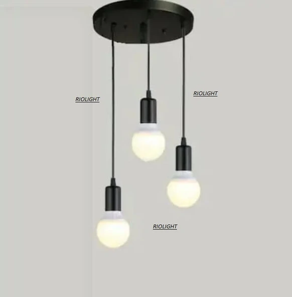 RİOLİGHT ÜÇLÜ METAL SARKIT ÇAP: 30 CM ürün görseli 1