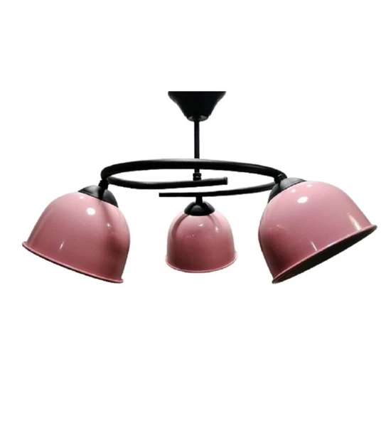 RİOLİGHT MODERN ÜÇLÜ PEMBE BAŞLIK GENÇ,ÇOCUK,YATAK ODASI METAL SARKIT AVİZE ürün görseli 1