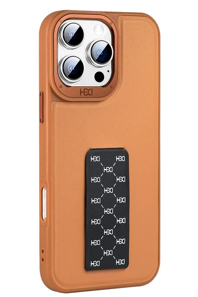 Fuchsia iPhone 15 Pro Max ile Uyumlu HBC-265 Madrid Kablosuz Şarj Özellikli Standlı Kapak - Kahverengi ürün görseli 1