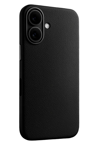 Fuchsia iPhone 17 ile Uyumlu Wonder Deri Kablosuz Şarj Özellikli Kapak - Siyah ürün görseli 1