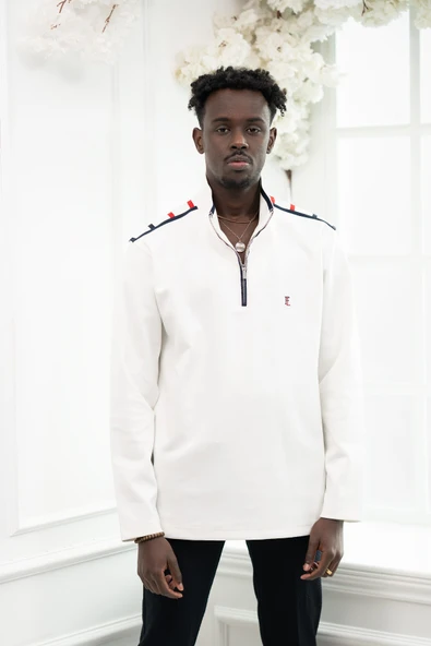 Regular Fit Dik Yaka Yarım Fermuarlı Biyeli Pamuklu Sweatshirt ürün görseli 1
