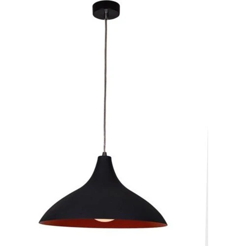 RİOLİGHT RETRO SİYAH İÇİ SİYAH TEKLİ METAL SARKIT AVİZE ÇAP:35CM ürün görseli 1