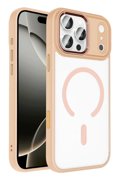 Fuchsia iPhone 17 Pro Max ile Uyumlu Terea Kablosuz Şarj Özellikli Kapak - Pembe ürün görseli 1