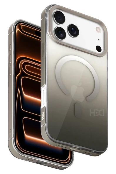 Fuchsia iPhone 17 Pro Max ile Uyumlu HBC-395 Altai Kablosuz Şarj Özellikli Kapak - Titan Gri ürün görseli 1