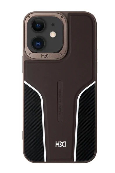 Fuchsia iPhone 11 ile Uyumlu HBC-264 Lambor Karbon Fiber Sport Kapak - Titan Gri ürün görseli 1