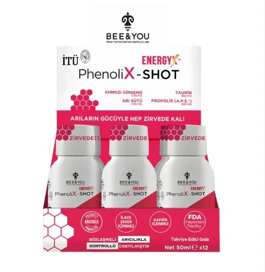 Bee & You Phenolix Energy x Shot Vitamin+Taurin 50 ml - 12'li Stant ürün görseli 1