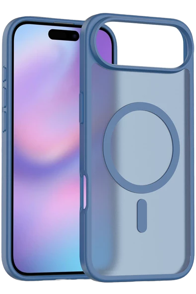 Fuchsia iPhone 17 Air ile Uyumlu Jota Kablosuz Şarj Özellikli Kapak - Lacivert ürün görseli 1