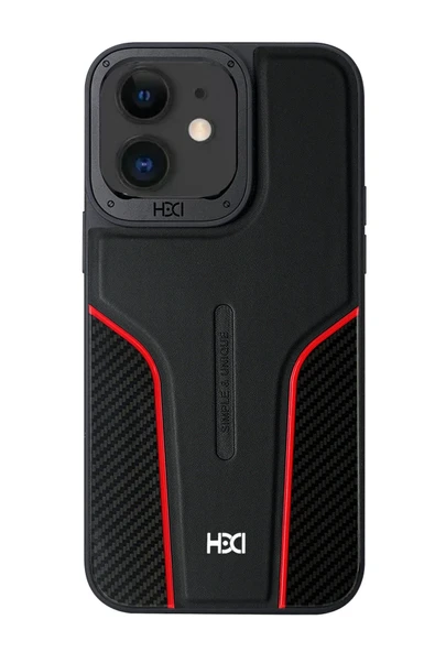 Fuchsia iPhone 11 ile Uyumlu HBC-264 Lambor Karbon Fiber Sport Kapak - Siyah ürün görseli 1