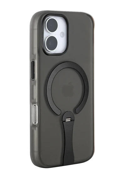 Fuchsia iPhone 16 ile Uyumlu HBC-354 Kunlun Standlı Kablosuz Şarj Özellikli Kapak - Siyah ürün görseli 1