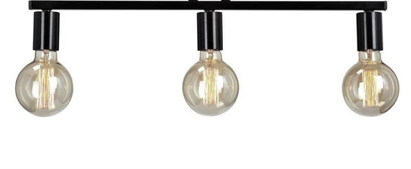 RIOLİGHT 3LÜ E27 DUYLU SIRALI METAL PLOFONYER AVİZE TABAN: 60CMX5CM ürün görseli 1